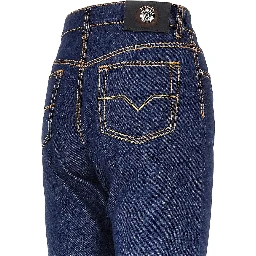 Cotton denim jeans with Medusa detail