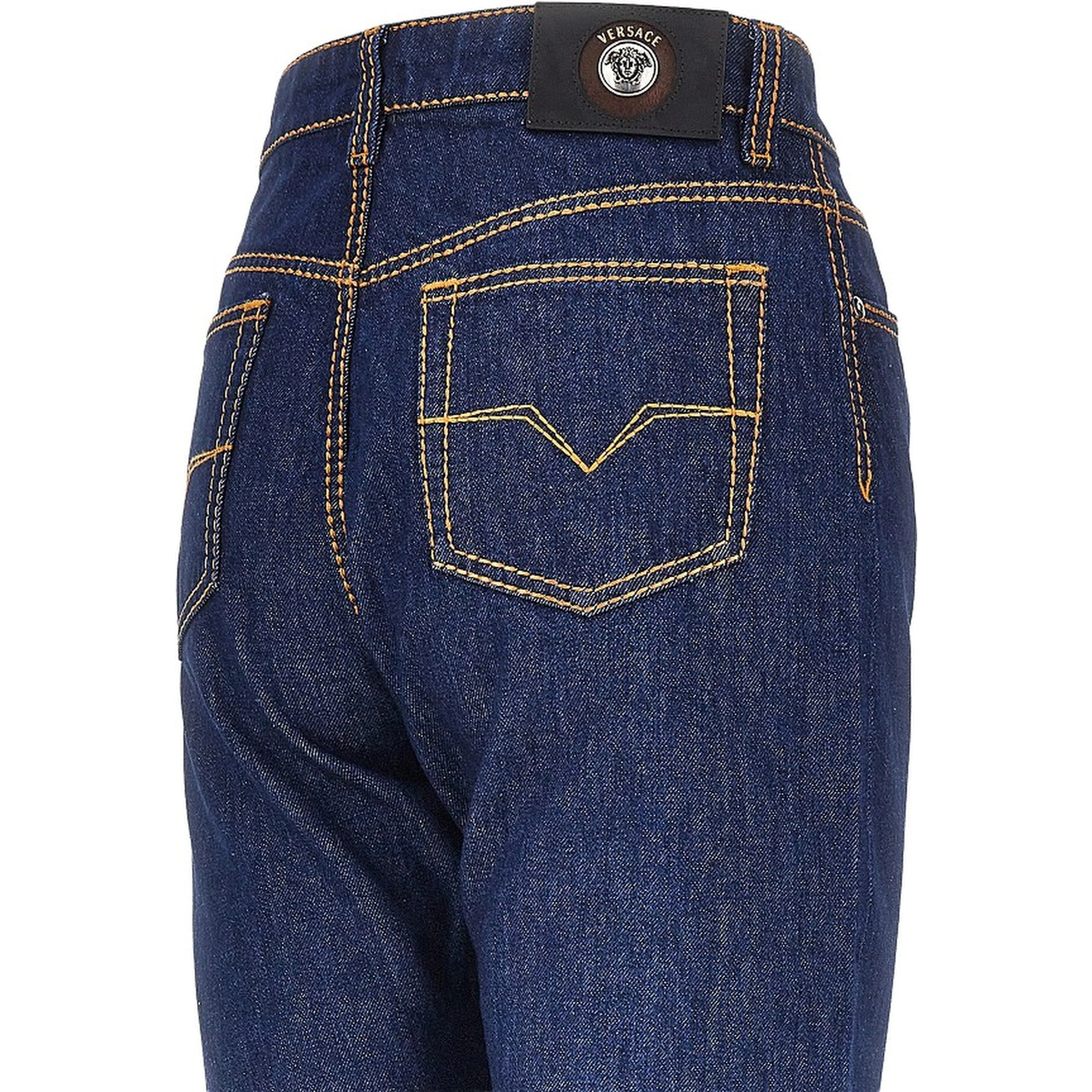 Cotton denim jeans with Medusa detail