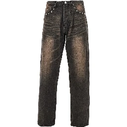 Studded Boxcar straight leg jeans
