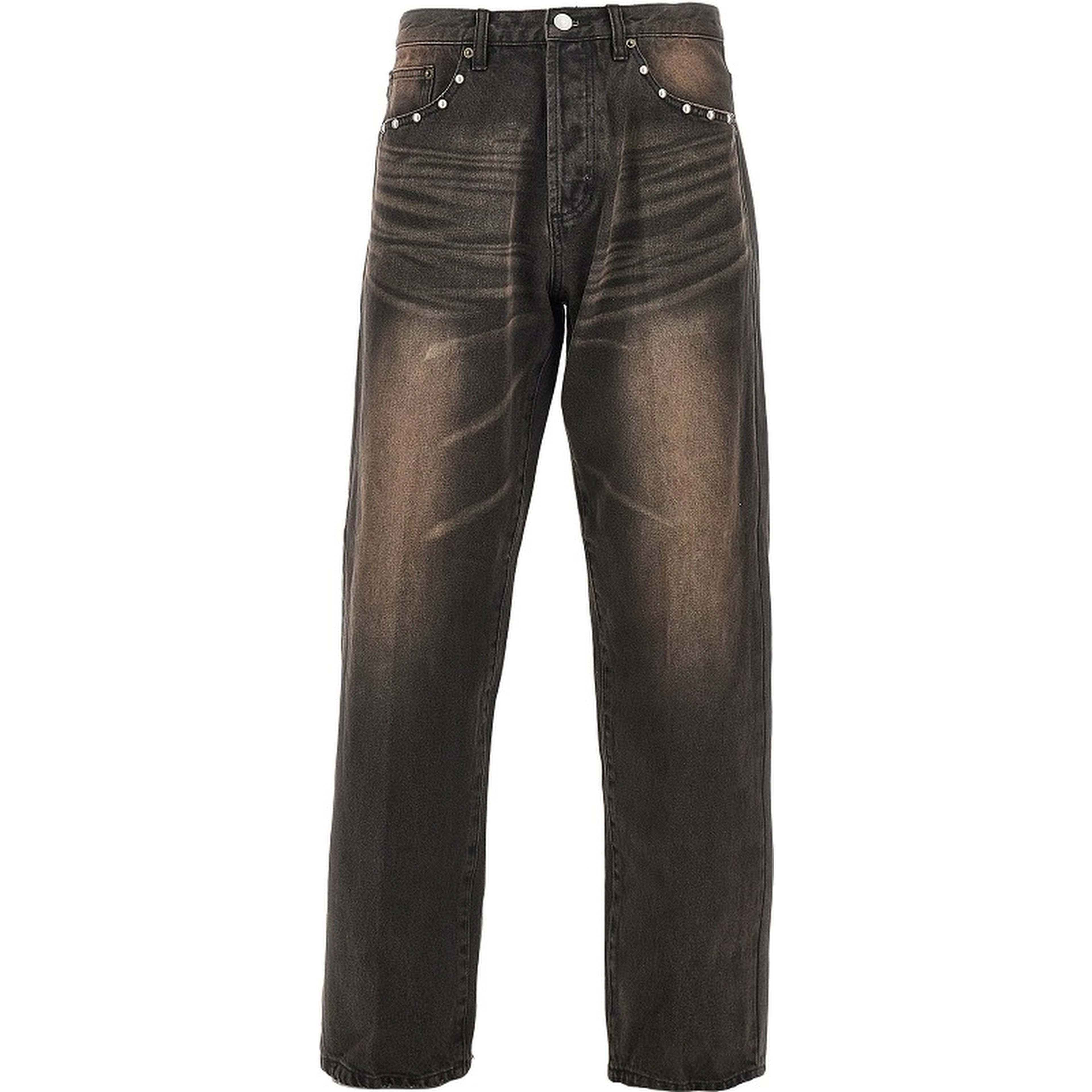 Studded Boxcar straight leg jeans