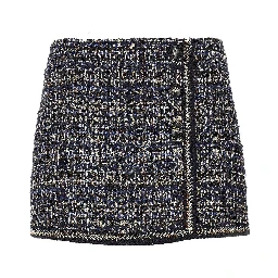 Wool-blend tweed mini skirt