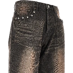 Studded Boxcar straight leg jeans