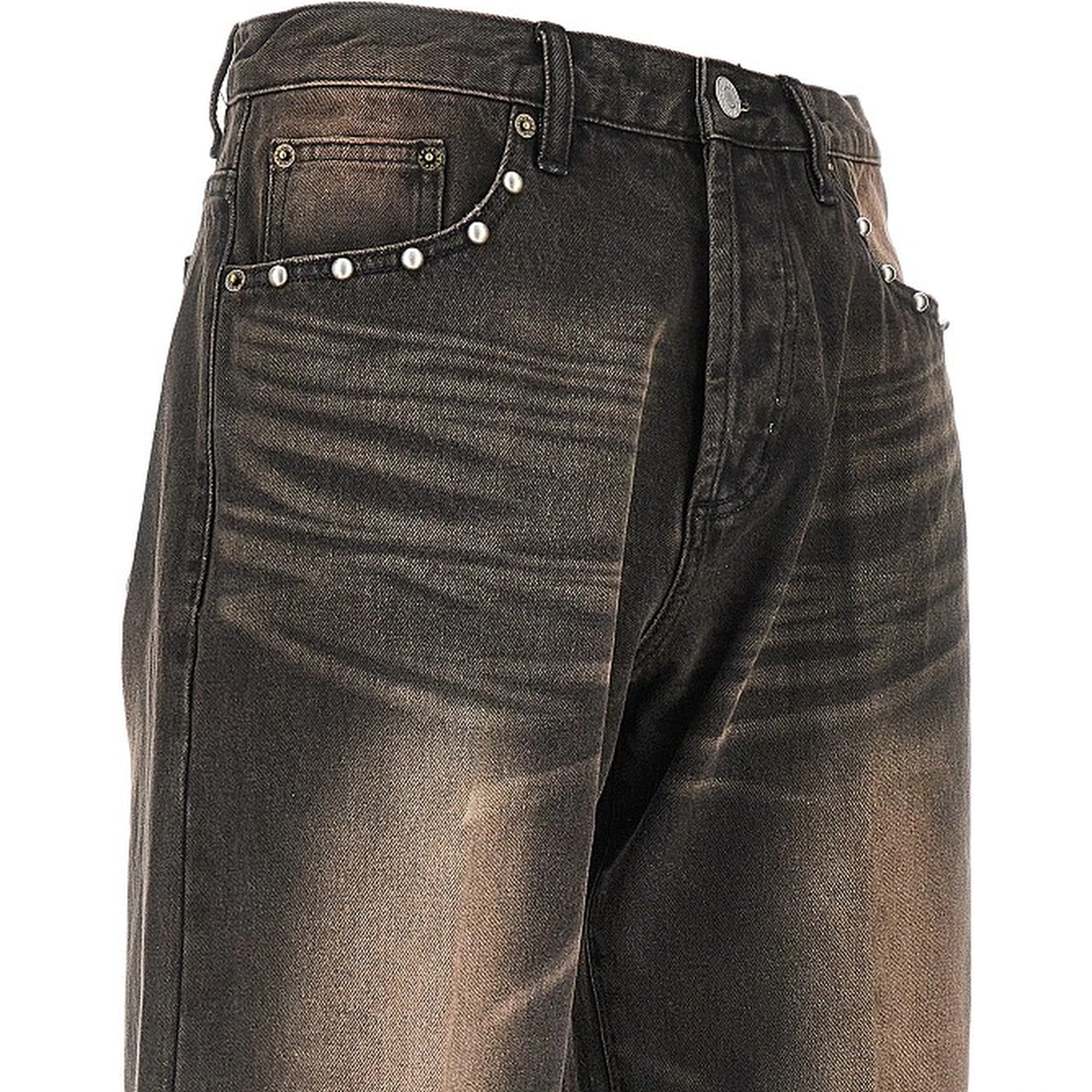 Studded Boxcar straight leg jeans