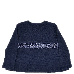Jersey top with sequinned band