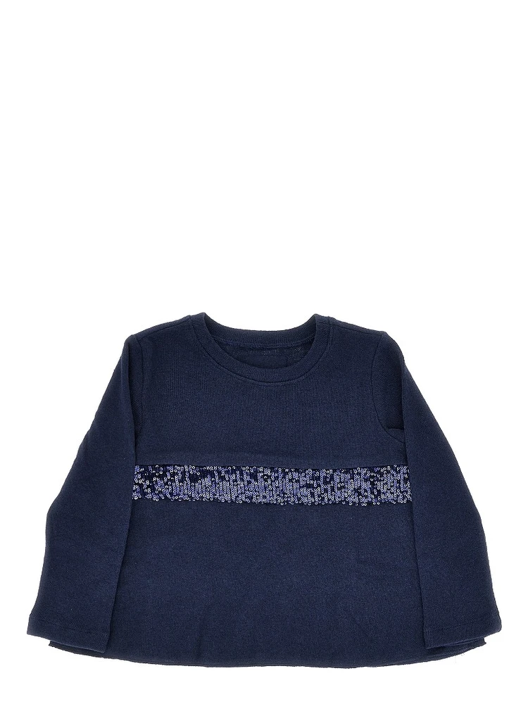 Jersey top with sequinned band