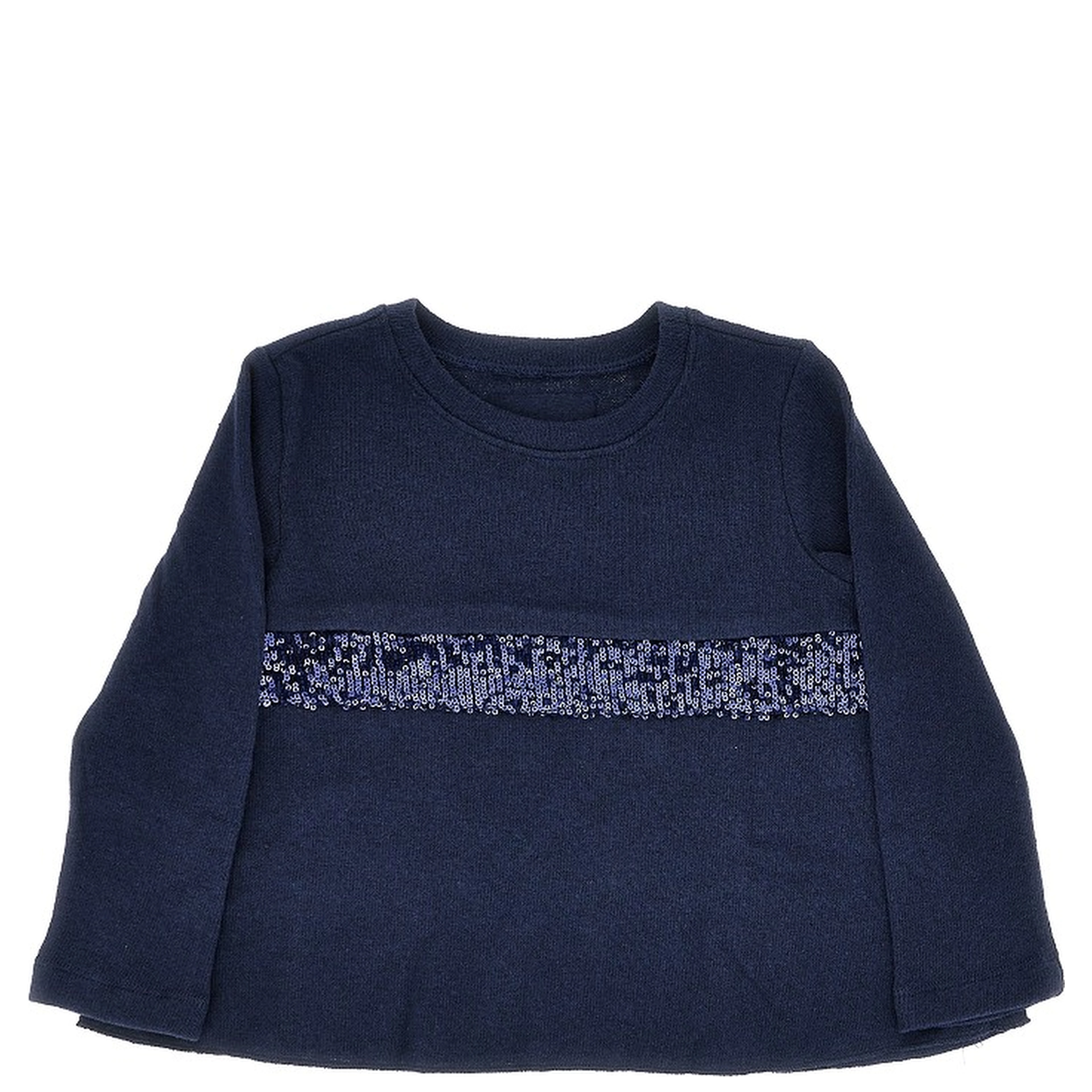 Jersey top with sequinned band