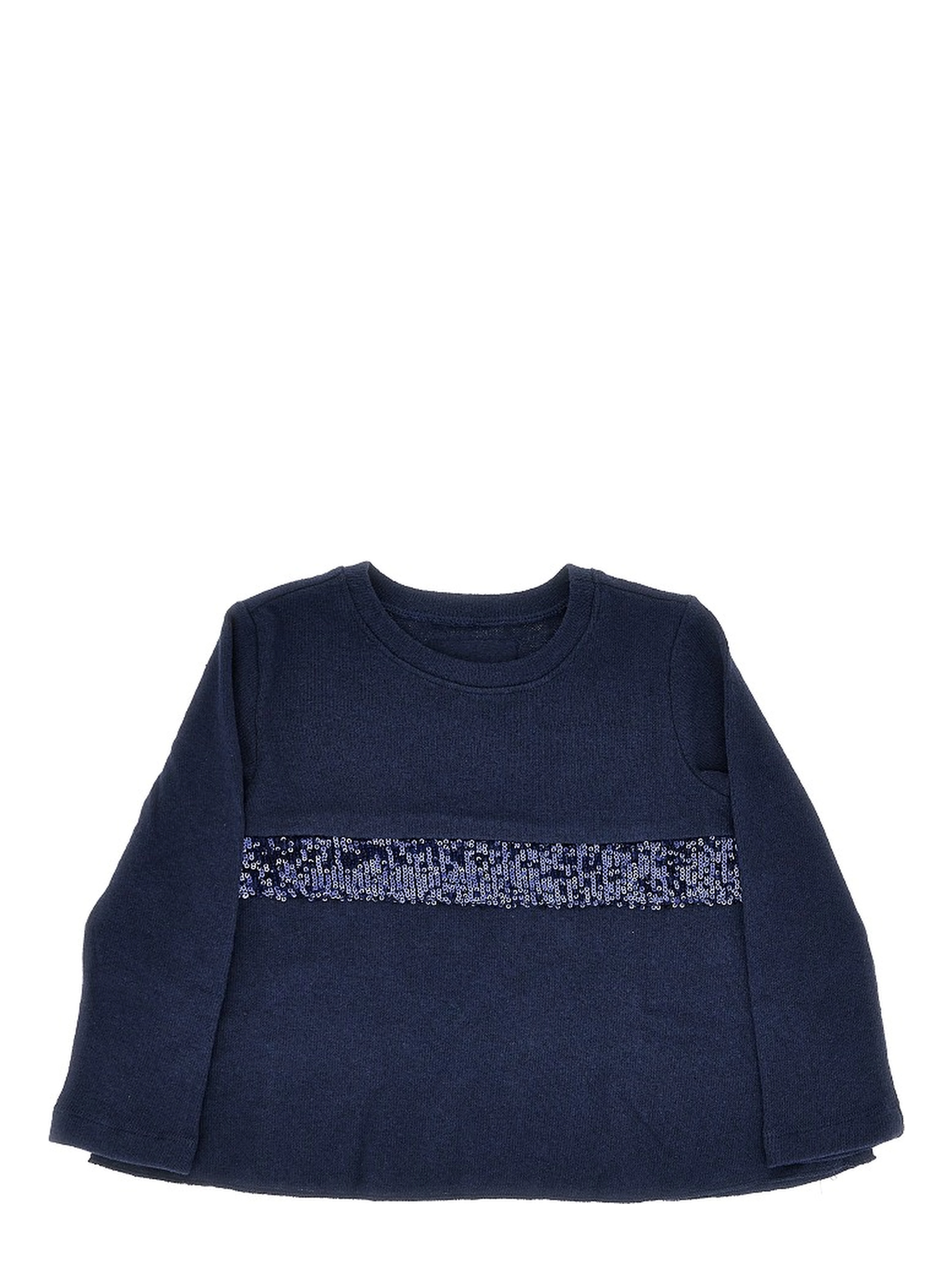 Jersey top with sequinned band
