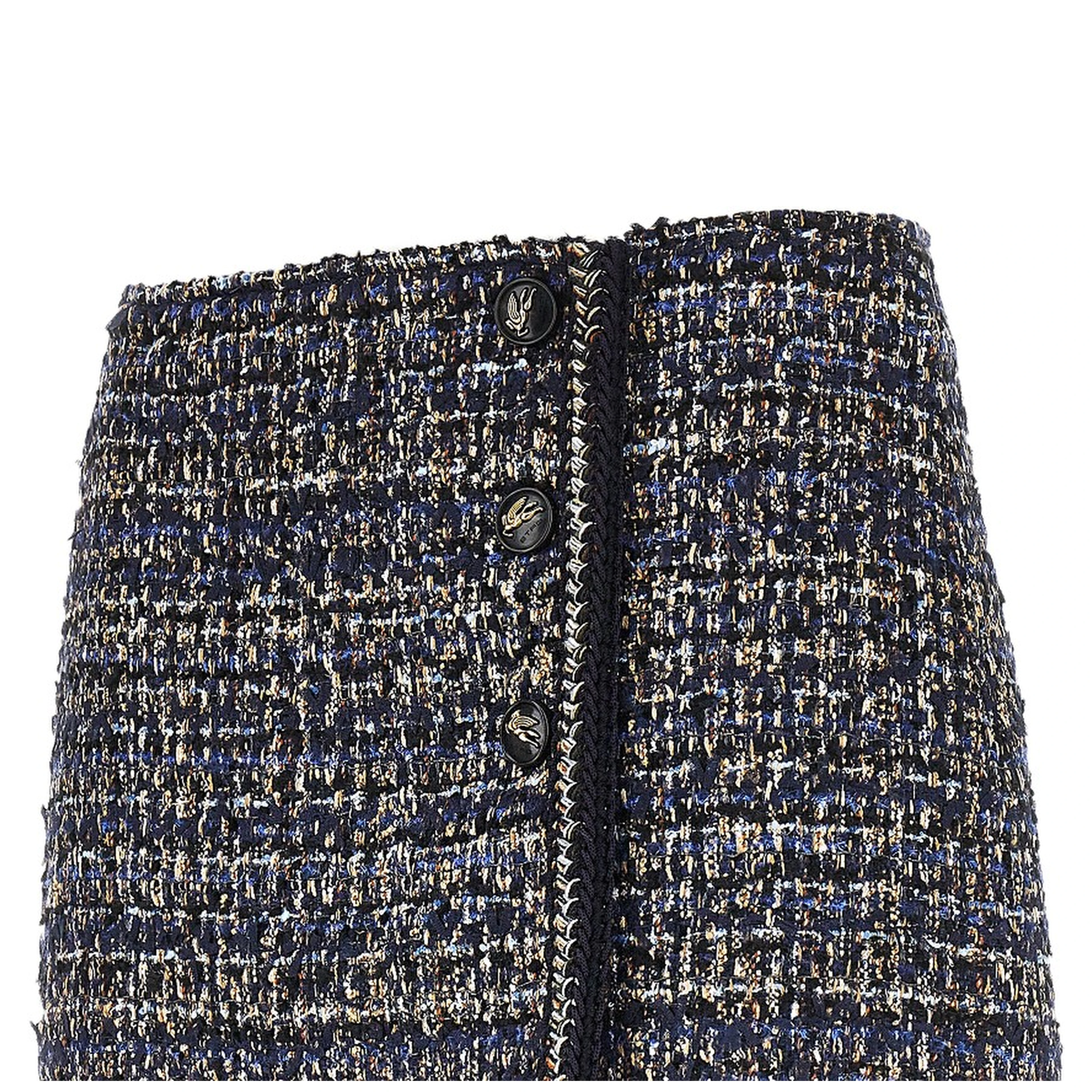 Wool-blend tweed mini skirt