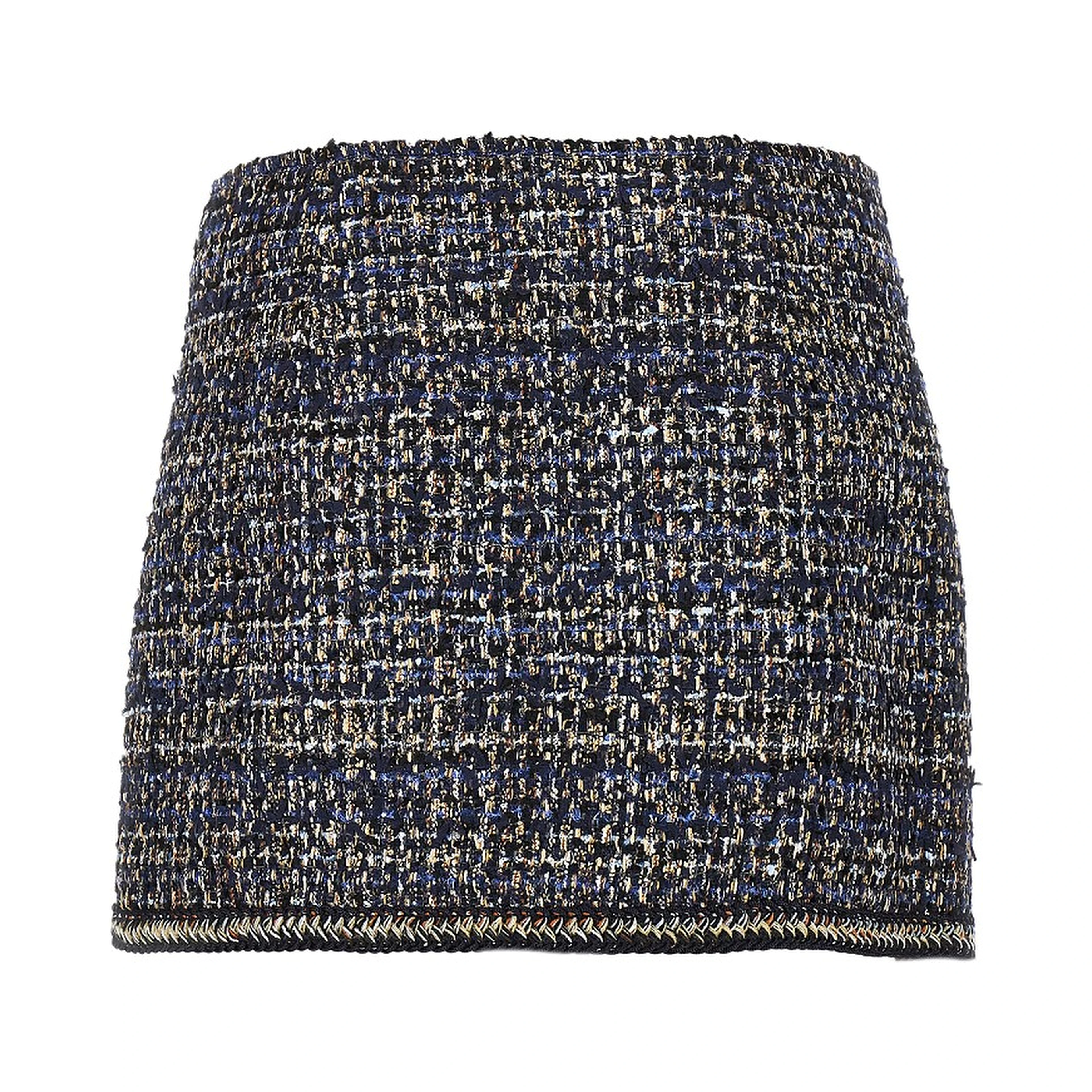 Wool-blend tweed mini skirt