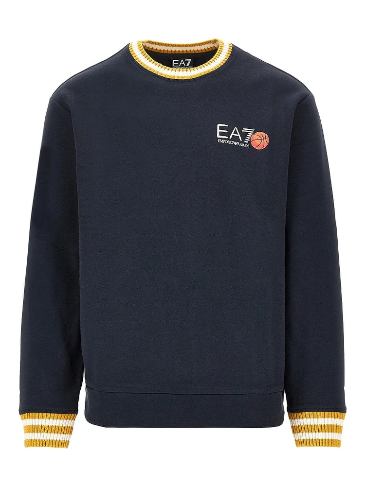 Cotton sweatshirt with logo print