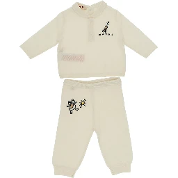 Embroidered wool-blend two-piece set