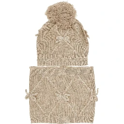 Beanie hat and neck-warmer set