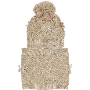 Beanie hat and neck-warmer set