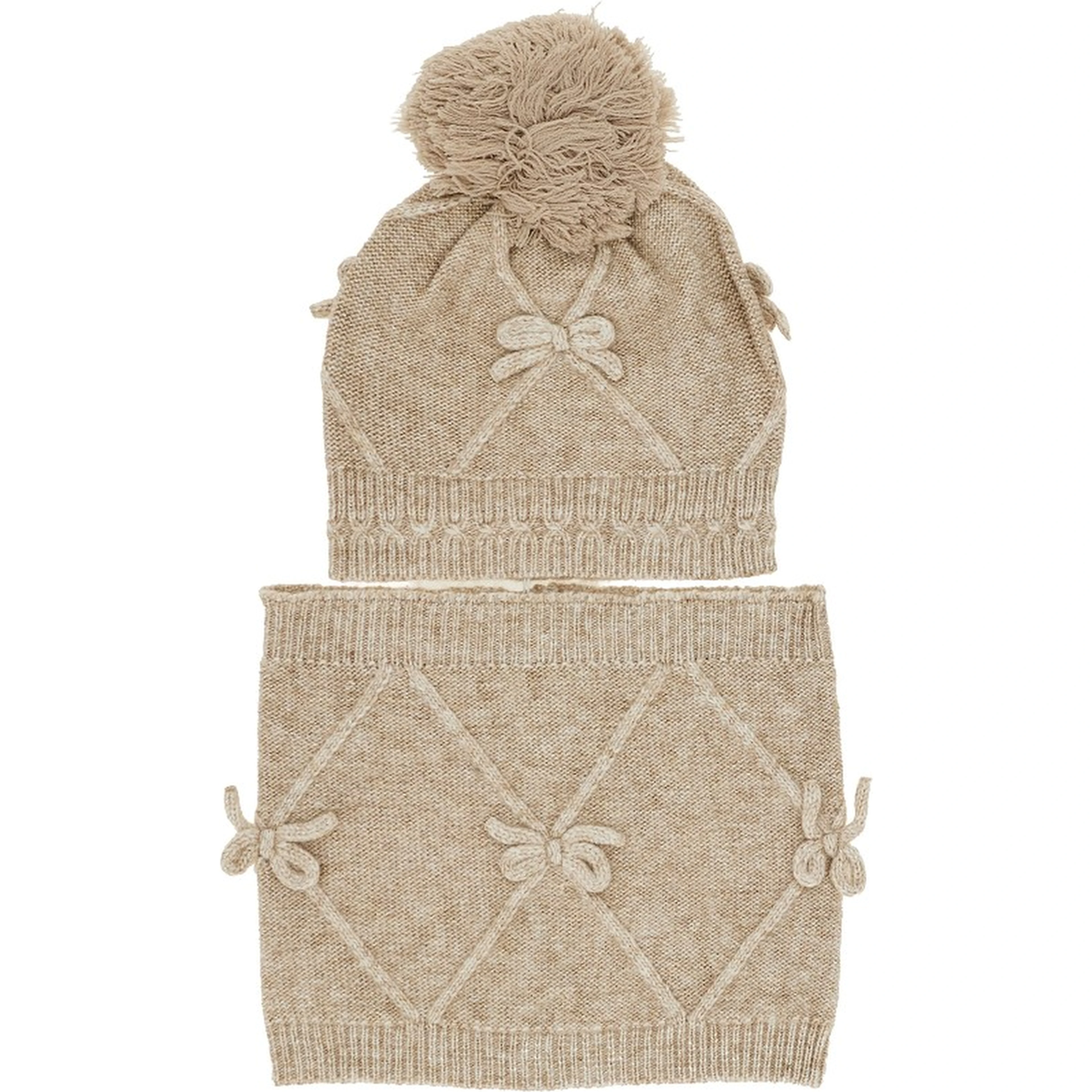 Beanie hat and neck-warmer set