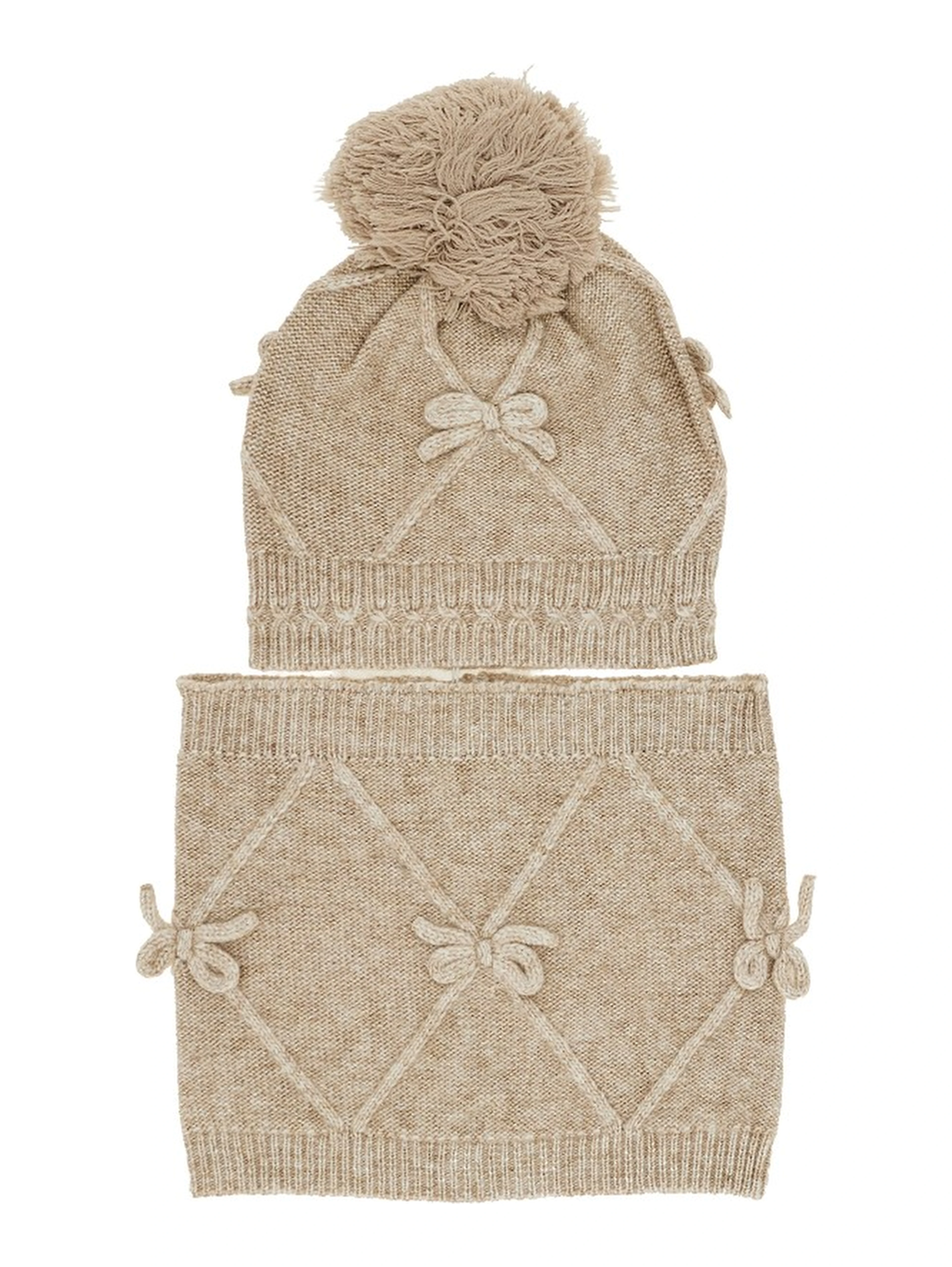 Beanie hat and neck-warmer set