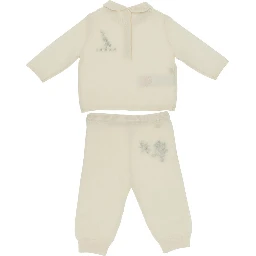 Embroidered wool-blend two-piece set