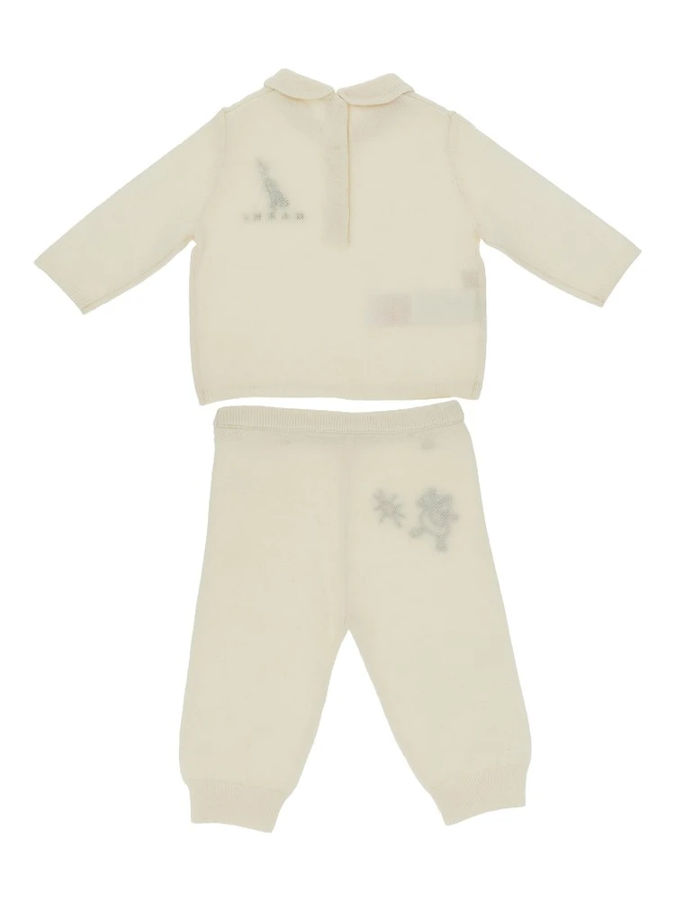 Embroidered wool-blend two-piece set alternative