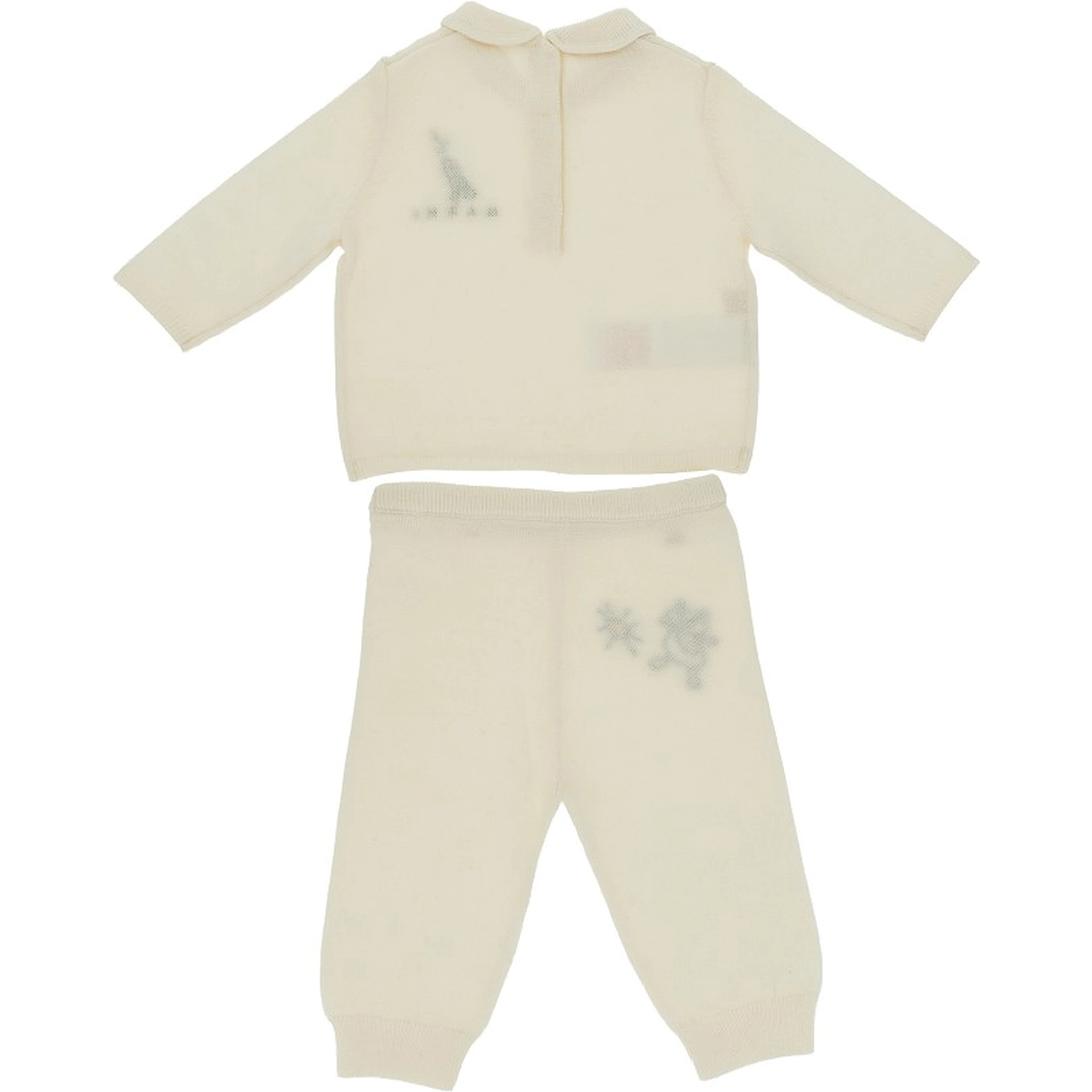 Embroidered wool-blend two-piece set