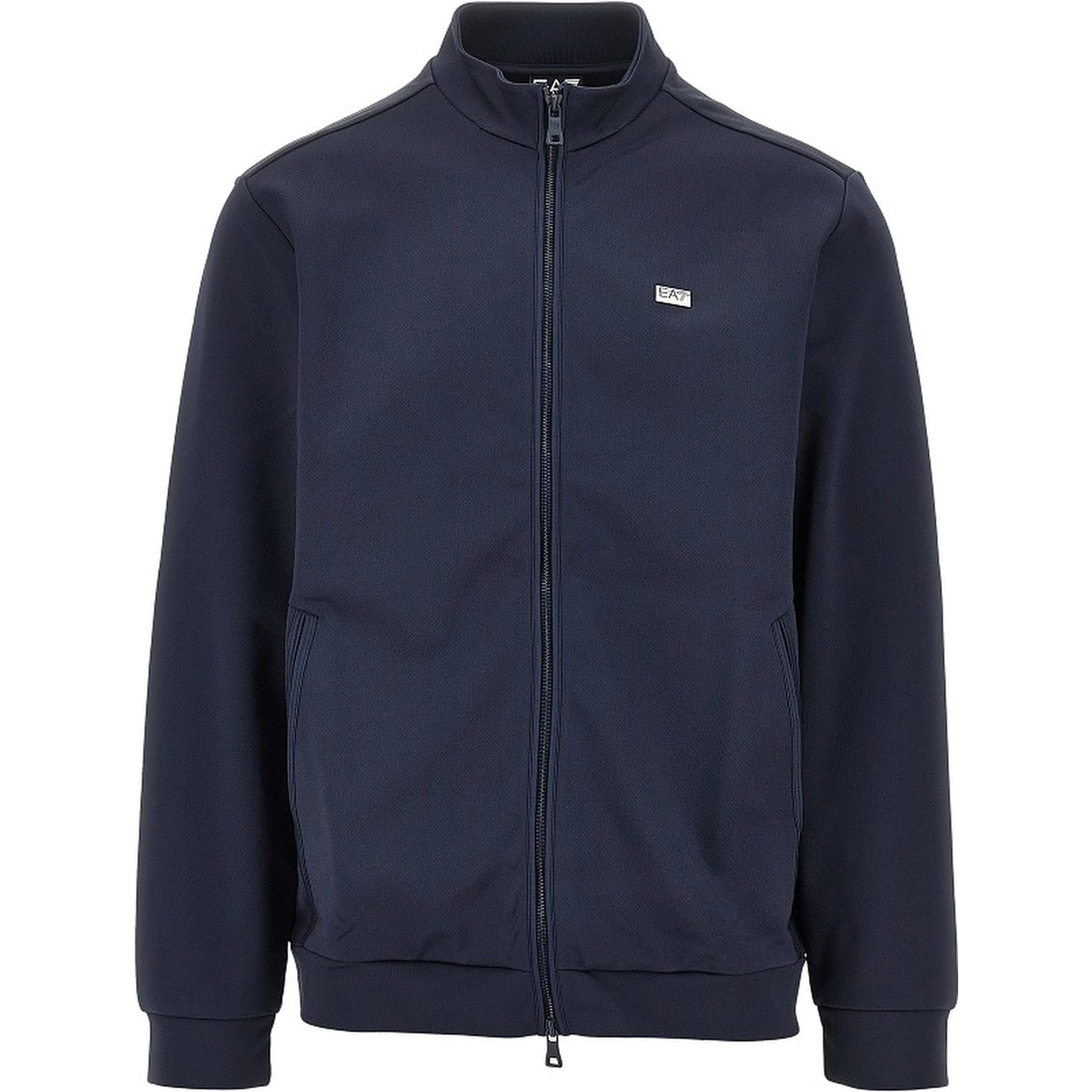 Full-zip sweatshirt with logo plate