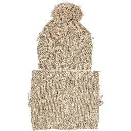 Beanie hat and neck-warmer set