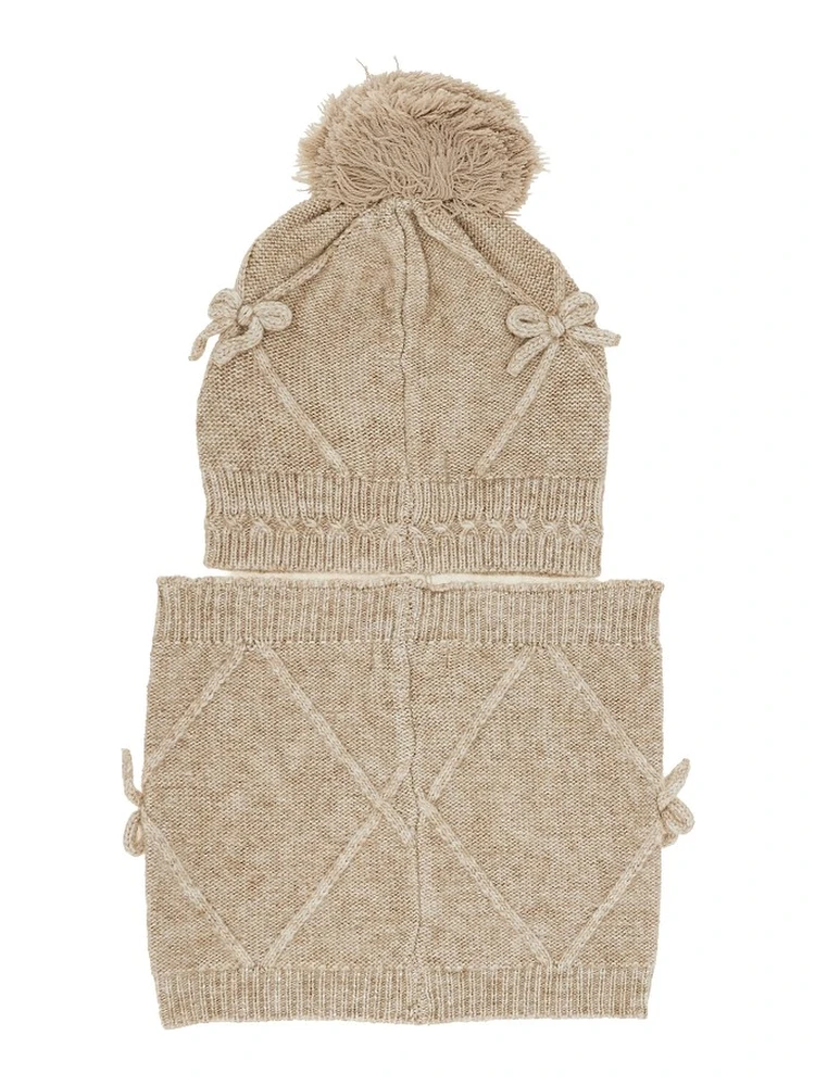 Beanie hat and neck-warmer set alternative