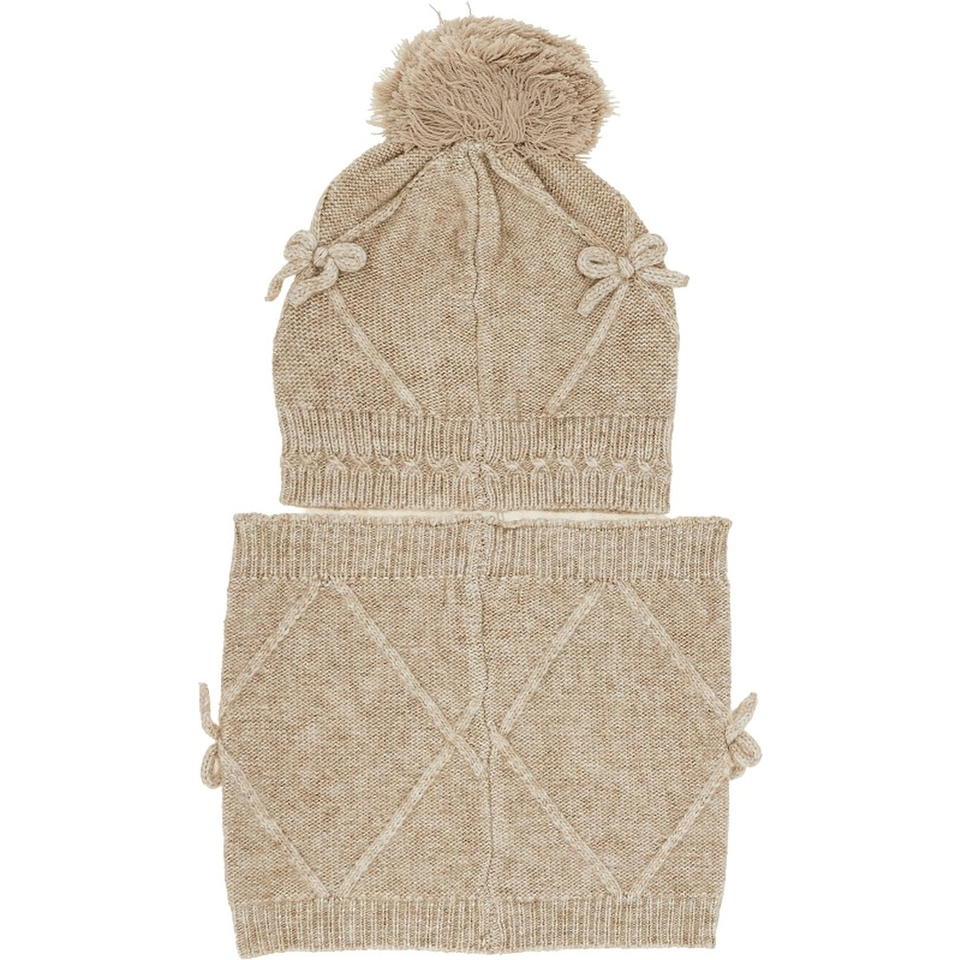 Beanie hat and neck-warmer set