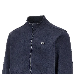 Full-zip sweatshirt with logo plate