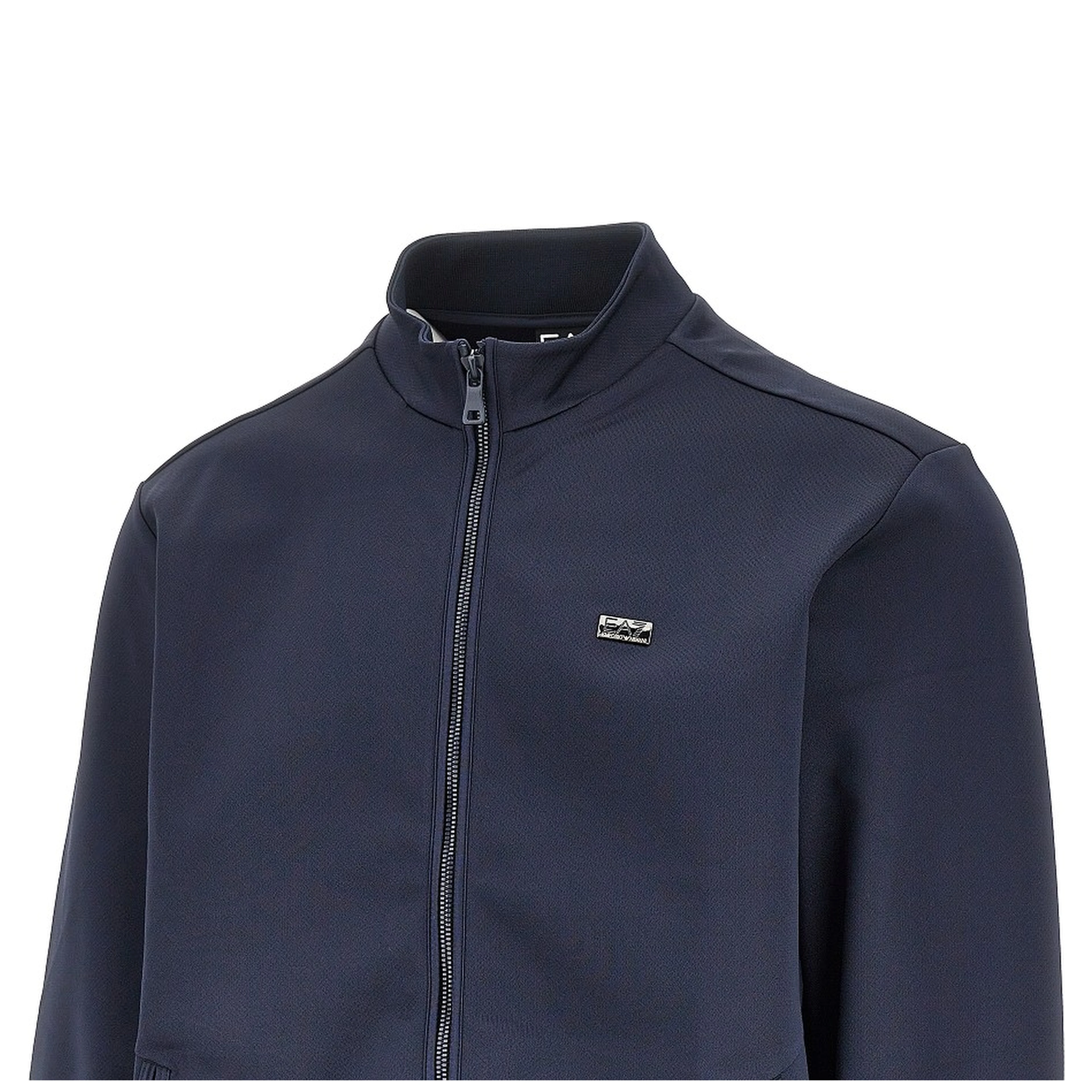 Full-zip sweatshirt with logo plate