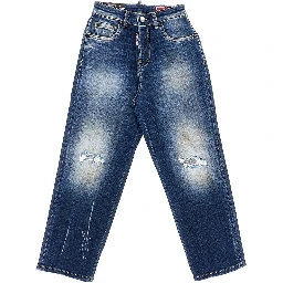 Used effect denim jeans