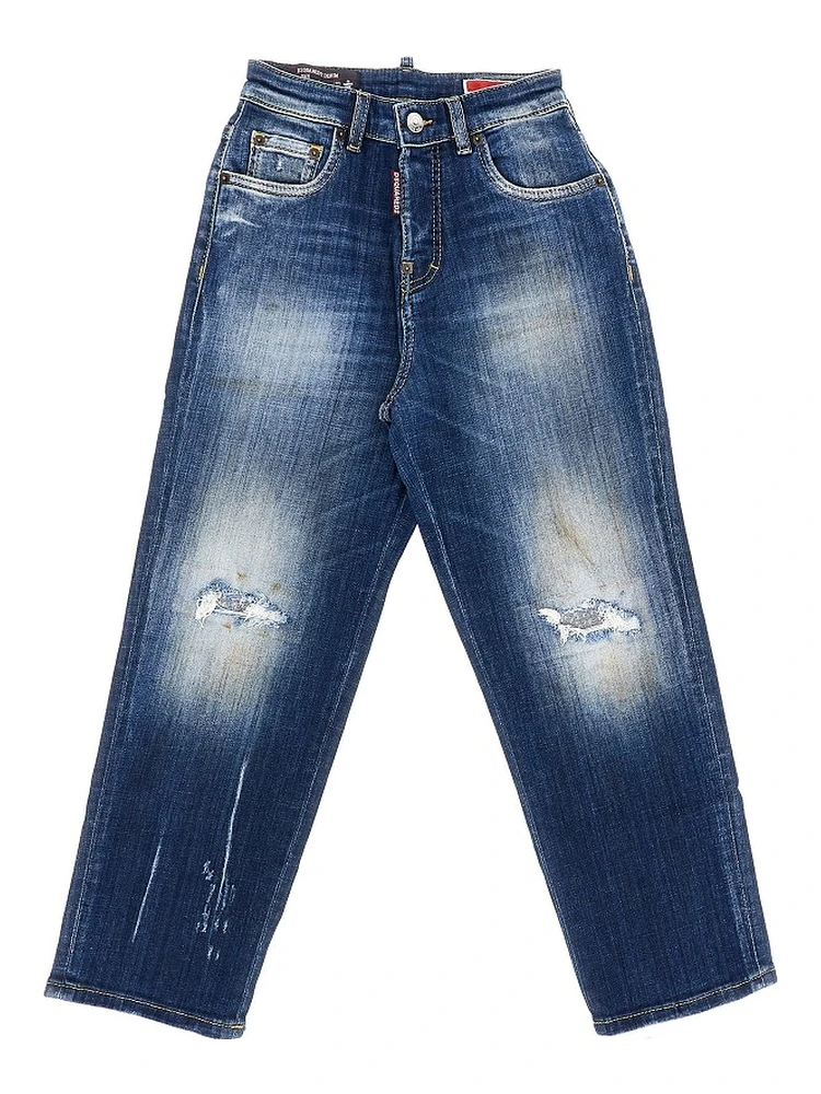 Used effect denim jeans