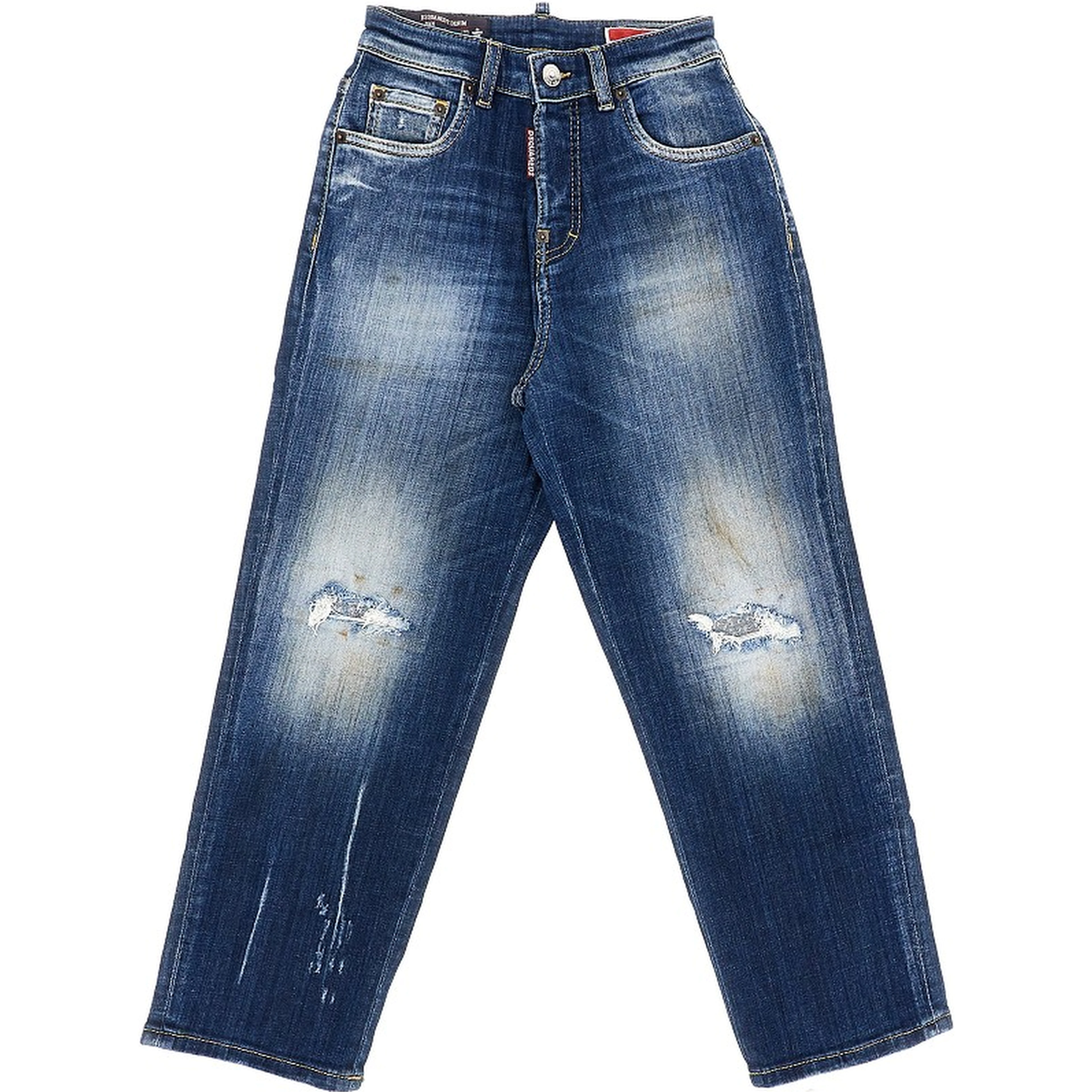 Used effect denim jeans