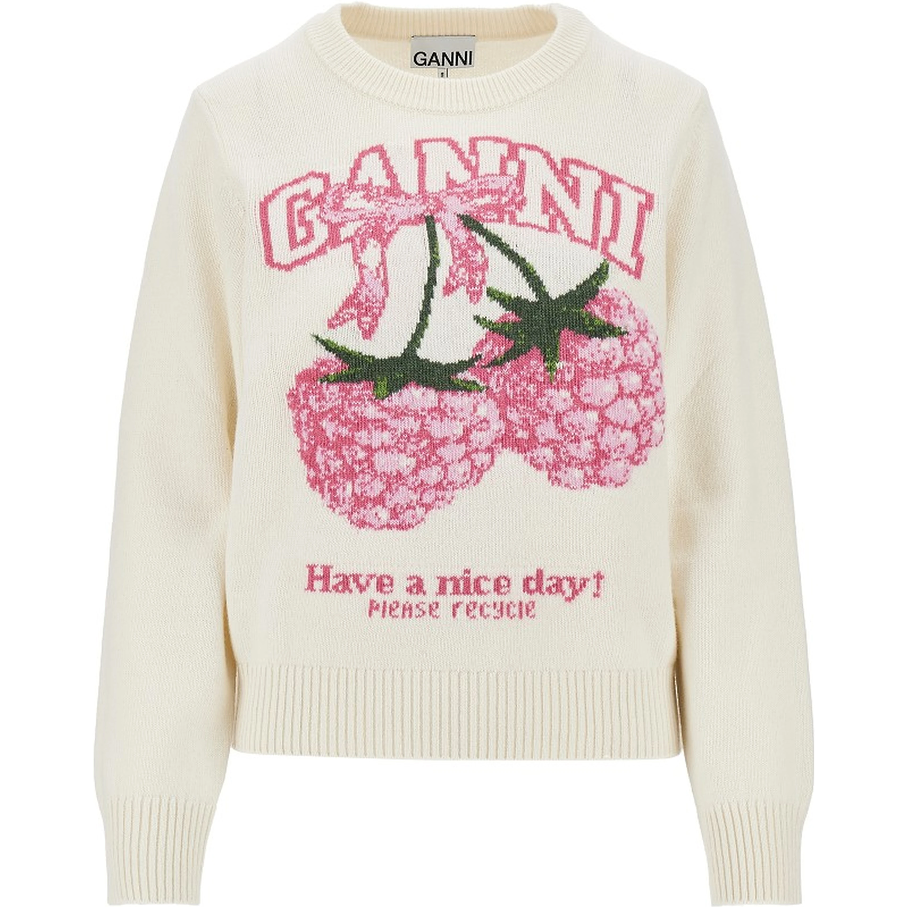 'Raspberries' wool-blend sweater