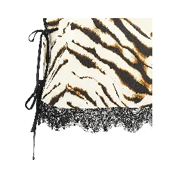 Satin top with zebra-striped print