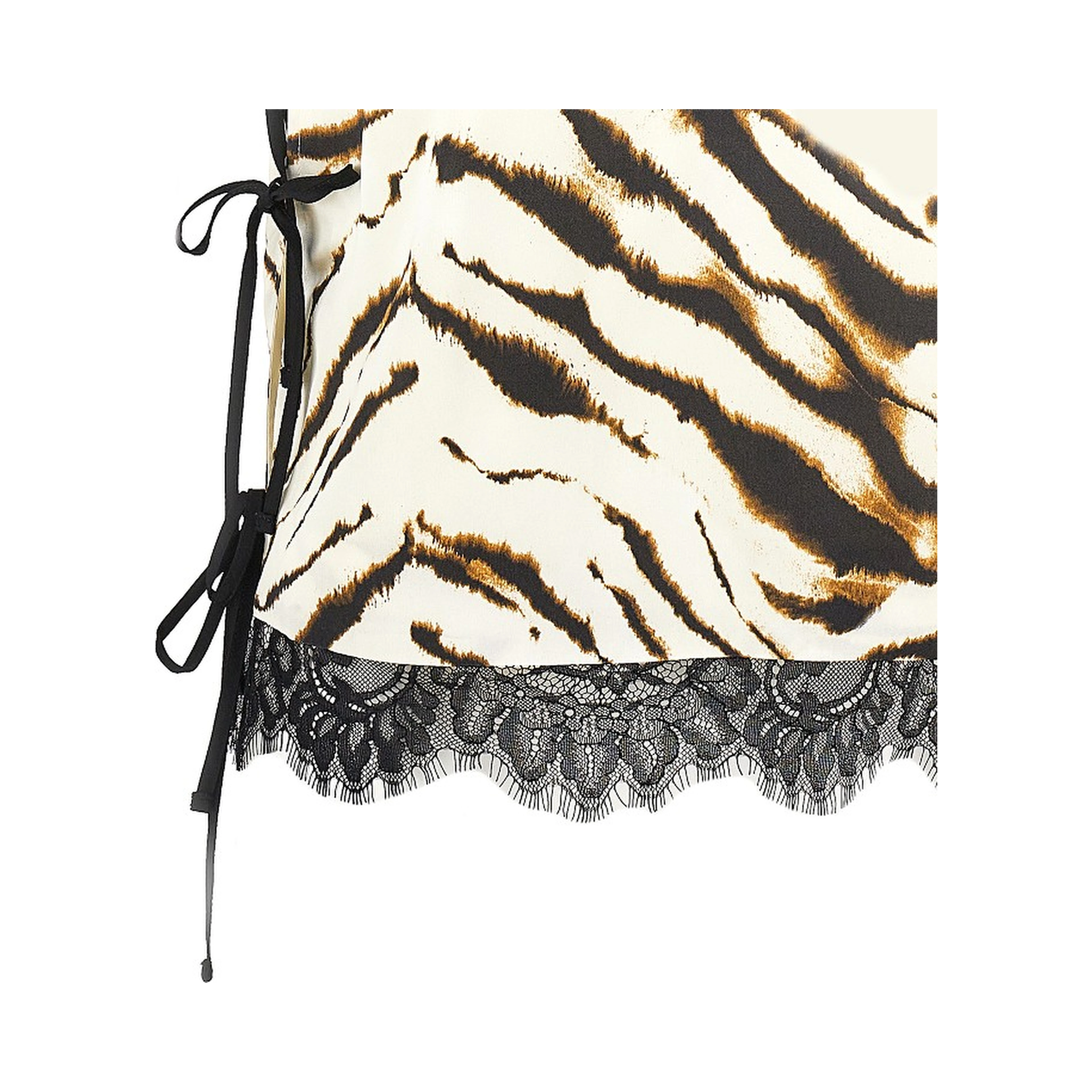 Satin top with zebra-striped print