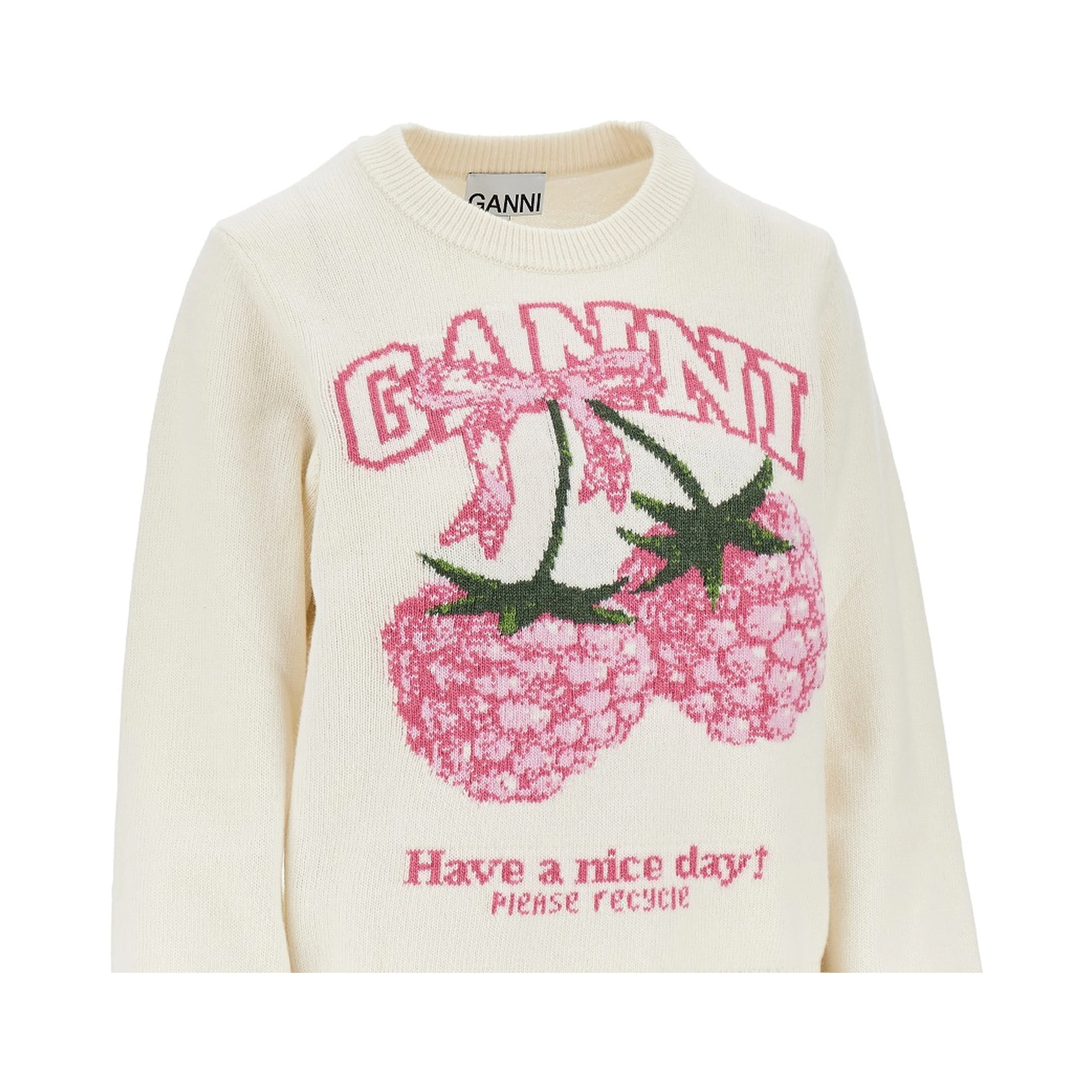 'Raspberries' wool-blend sweater
