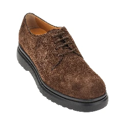 Suede leather laced shoes