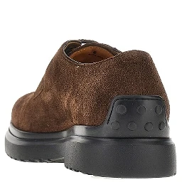 Suede leather laced shoes
