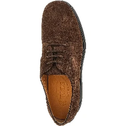 Suede leather laced shoes