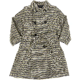 Check wool-blend coat