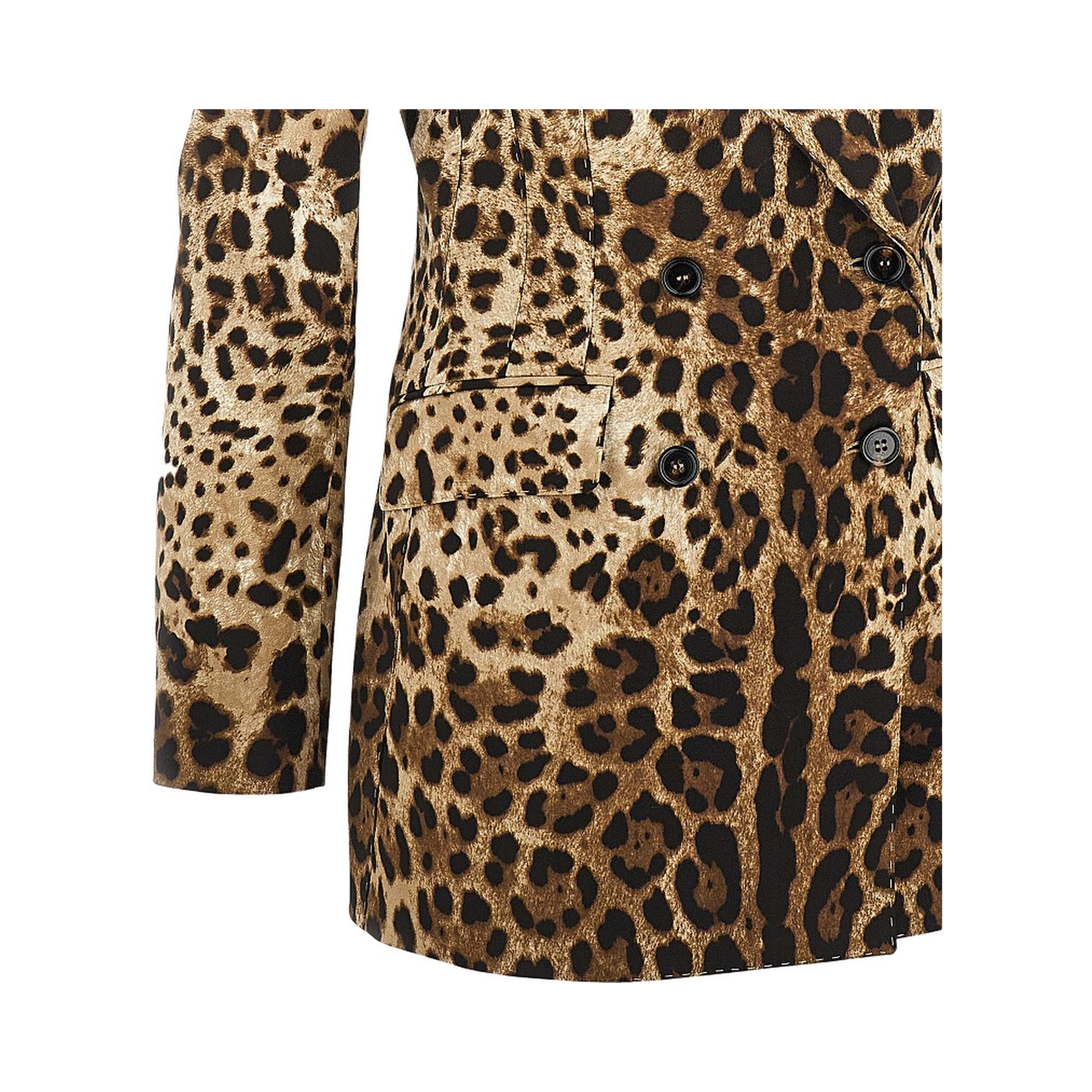 Double-breasted jacket with animal print