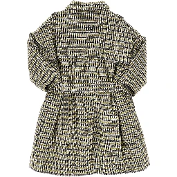 Check wool-blend coat