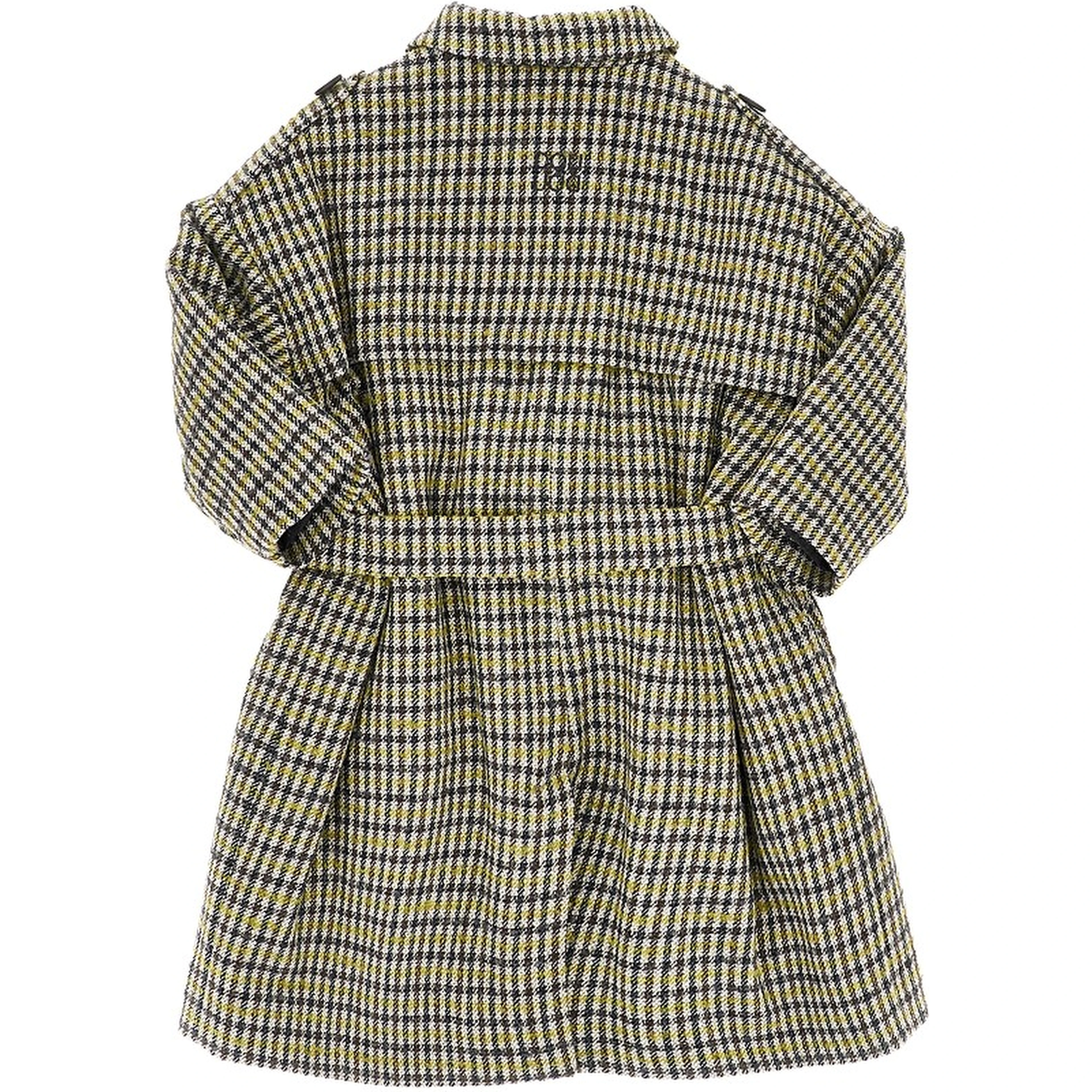 Check wool-blend coat