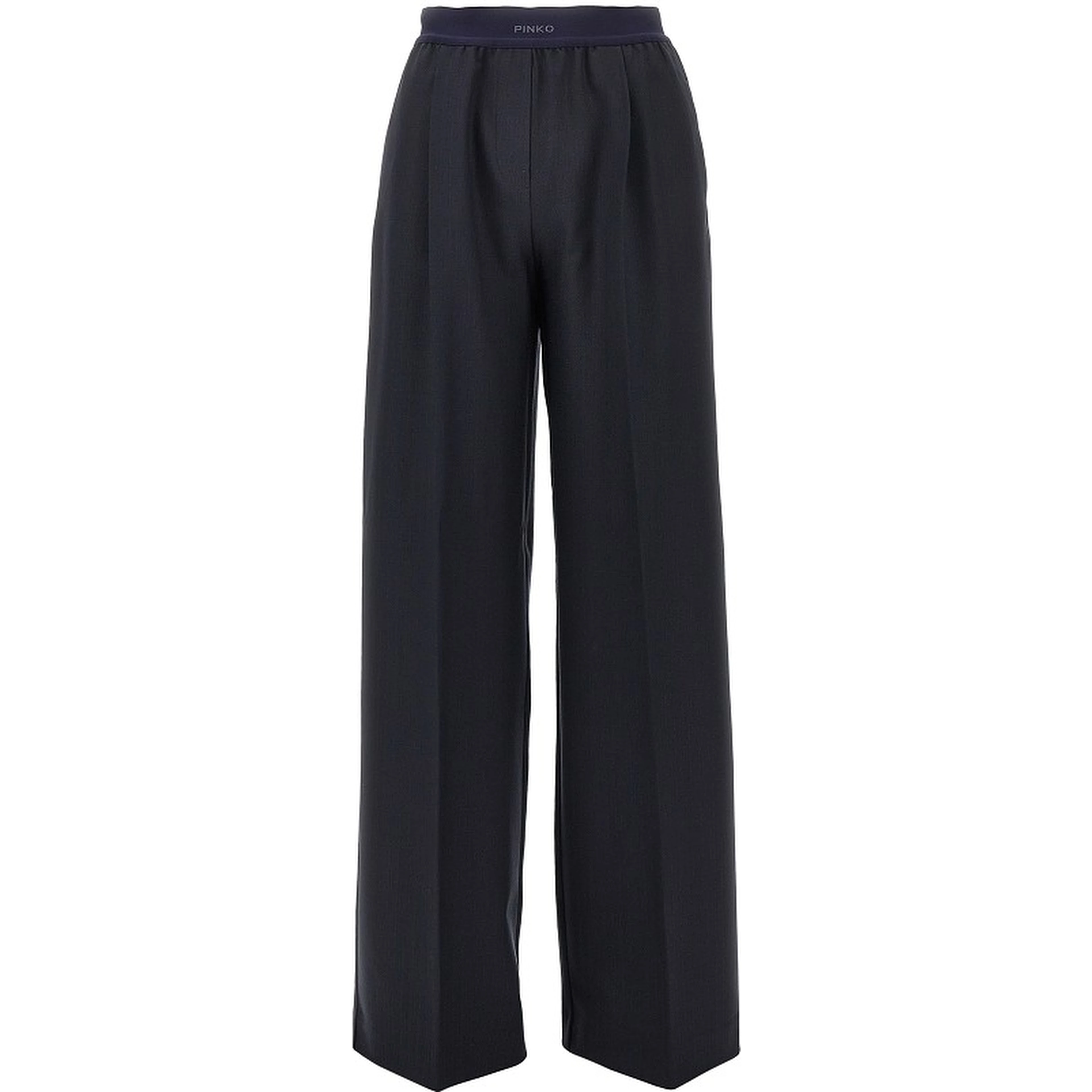 Stretch wool-blend wide-leg pants