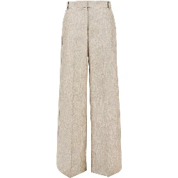 Lurex viscose and wool-blend pants