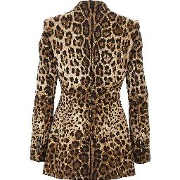 Double-breasted jacket with animal print