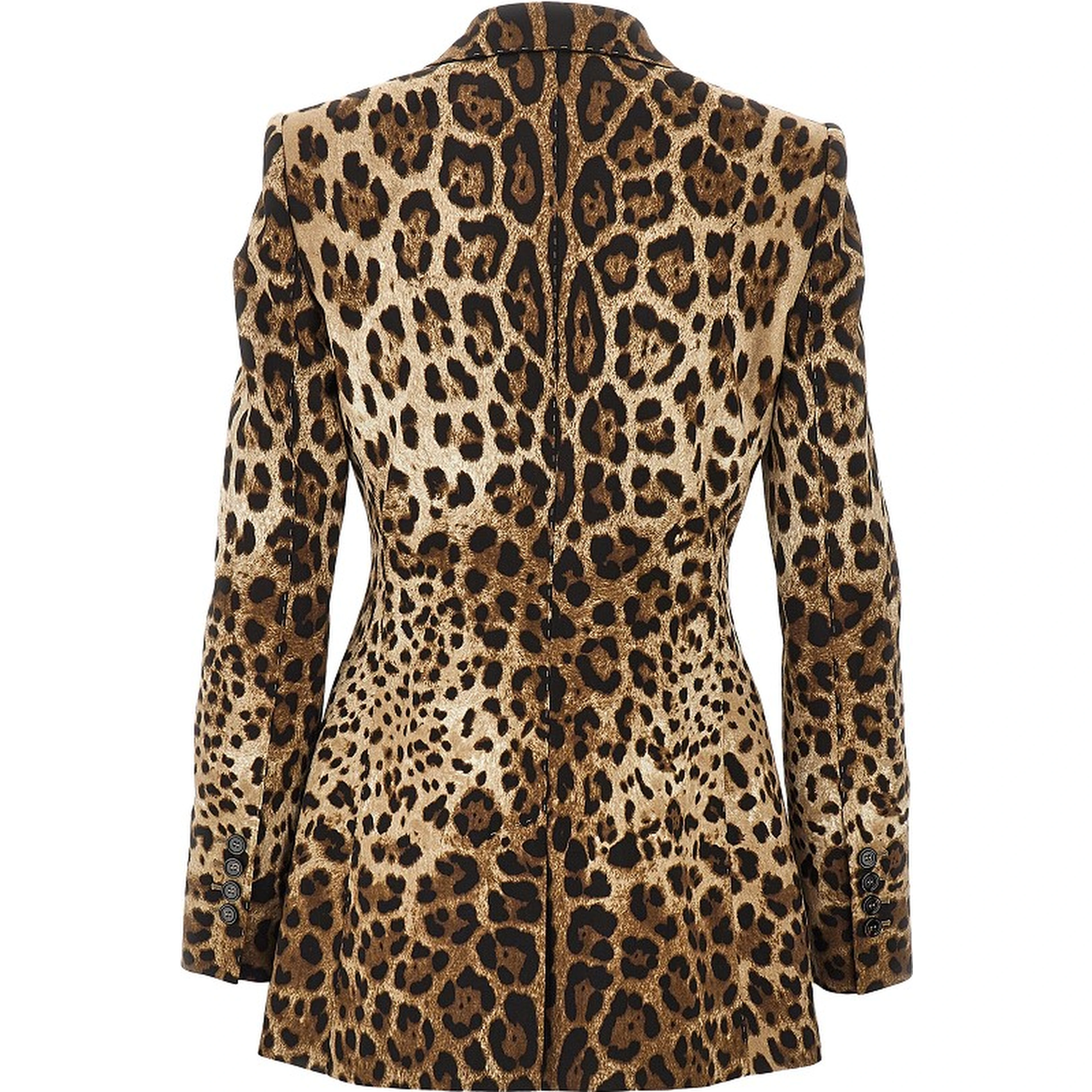 Double-breasted jacket with animal print