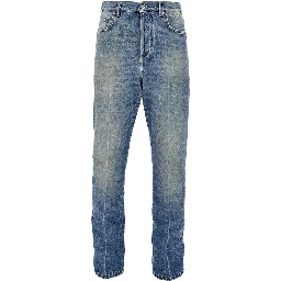 Cotton denim jeans with Medusa detail