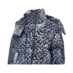 Denim-effect printed down jacket