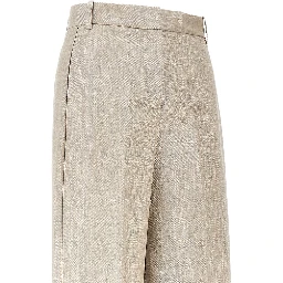 Lurex viscose and wool-blend pants