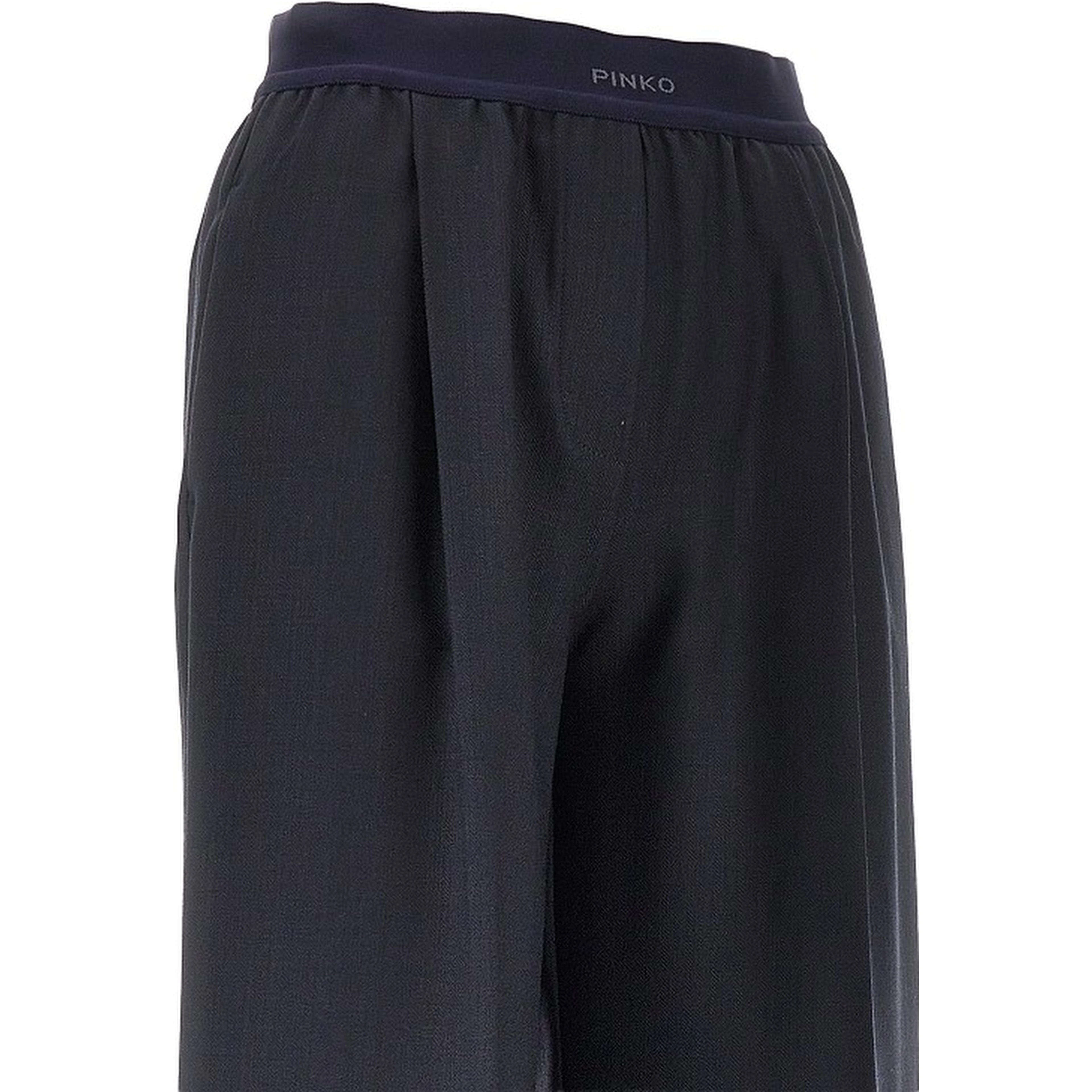 Stretch wool-blend wide-leg pants